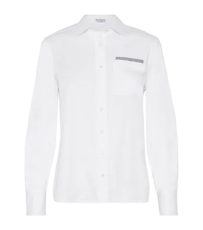 Brunello Cucinelli Monili-trim Shirt In White