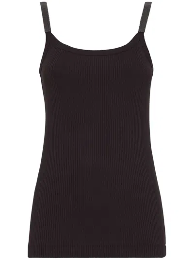 BRUNELLO CUCINELLI MONILI-TRIM TANK TOP