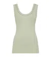 Brunello Cucinelli Ribbed Jersey Tank Top In Green