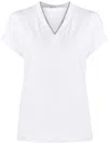 Brunello Cucinelli Monili V-neck Short-sleeve Cotton Jersey T-shirt In White