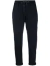 Brunello Cucinelli Monili-trimmed Cropped Track Pants In Blau