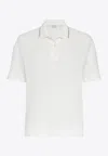 Brunello Cucinelli Monili Chain-detailed Cotton Polo Shirt In White