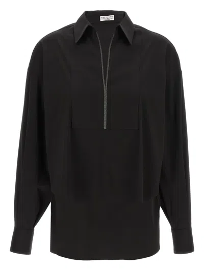 Brunello Cucinelli Monili V-neck Blouse
