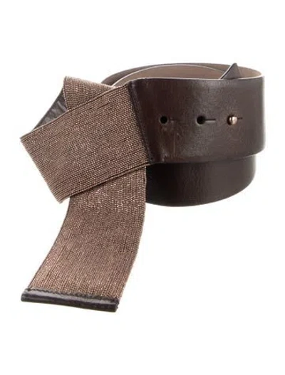 Pre-owned Brunello Cucinelli Monili Wide Waist Belt In Brown