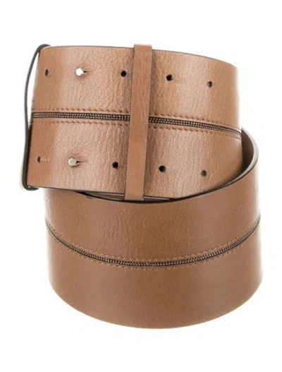 Pre-owned Brunello Cucinelli Monili Wide Waist Belt In Brown