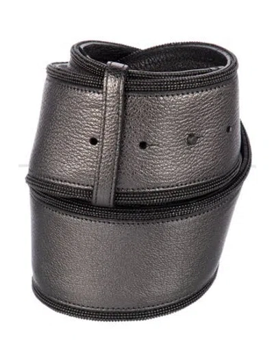 Pre-owned Brunello Cucinelli Monili Wide Waist Belt In Brown/metallic