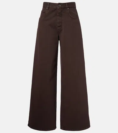 Brunello Cucinelli Monili Wide-leg Jeans In Brown