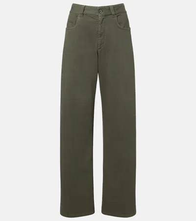 Brunello Cucinelli High-rise Wide-leg Jeans In Green
