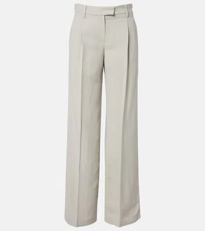 Brunello Cucinelli Monili Wide-leg Pants In Gray