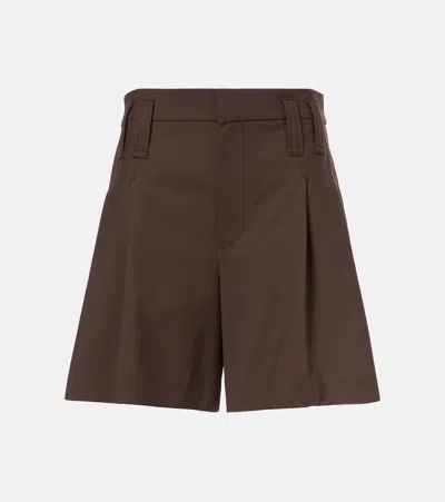 Brunello Cucinelli Monili Wool-blend Bermuda Shorts In Brown