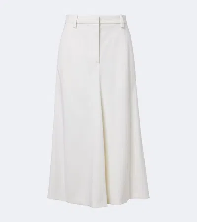 Brunello Cucinelli Monili Wool Midi Skirt In White