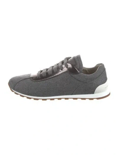 Pre-owned Brunello Cucinelli Monili Wool Sneakers In Gray