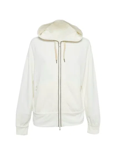 Pre-owned Brunello Cucinelli Monili Zip-front Hoodie In Neutral