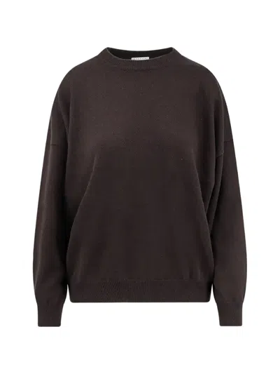 Brunello Cucinelli Monili-chain Crew-neck Sweater In Brown