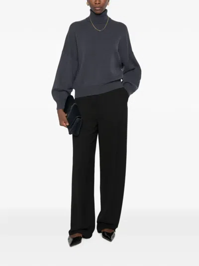 Brunello Cucinelli Monili-chain High-neck Knit In Black