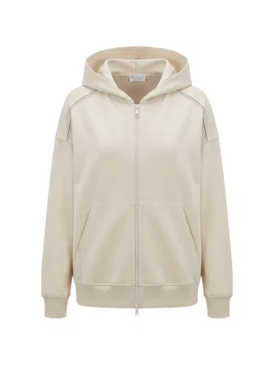 Brunello Cucinelli Monili-chain Hoodie In White