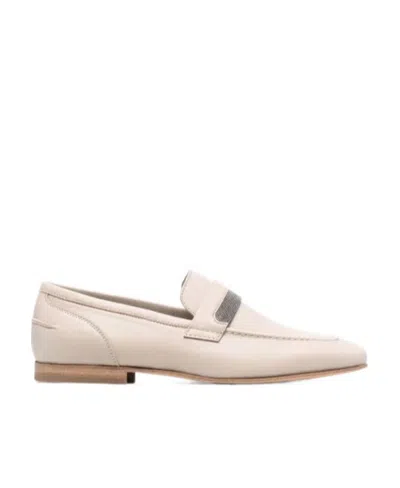 Brunello Cucinelli Monili-chain Leather Loafers In Multi