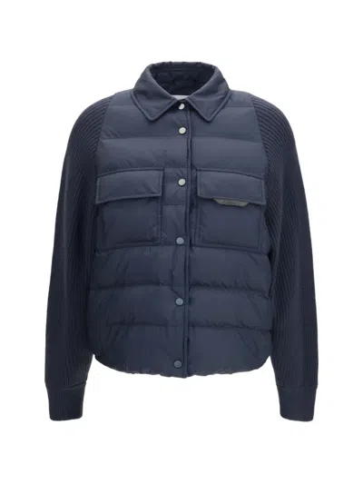 Brunello Cucinelli Monili-chain Padded Jacket In Multi