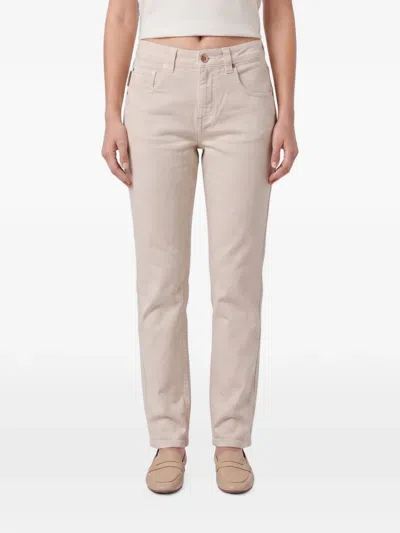 Brunello Cucinelli Five-pocket Straight-leg Trousers In White