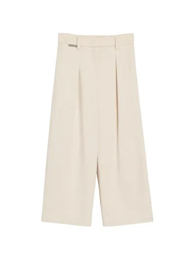 Brunello Cucinelli Kids' Monili-detail Casual Trousers In Neutrals