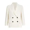 Brunello Cucinelli Women White Blazer With Classic Lapels And Front Patch Pockets In Twill Woman In Neutral
