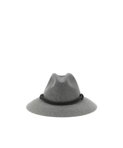 Brunello Cucinelli Monili-detail Fedora Hat In Grey