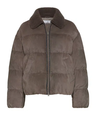 Brunello Cucinelli Monili-detail Jacket In Brown