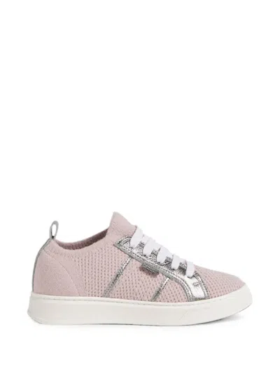 Brunello Cucinelli Kids' Monili-detail Panelled Sneakers In Pink