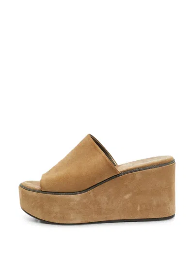 Pre-owned Brunello Cucinelli Monili-detail Sandals In Brown