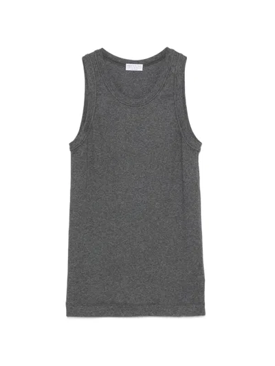 Brunello Cucinelli Monili-detail Tank Top In Gray