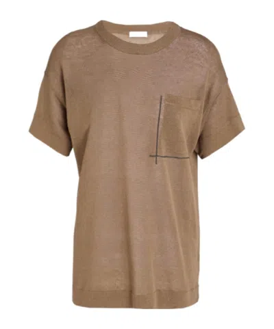 Brunello Cucinelli Monili-detail T-shirt In Brown
