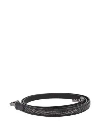 Brunello Cucinelli Monili-embellished Bag Strap In Black
