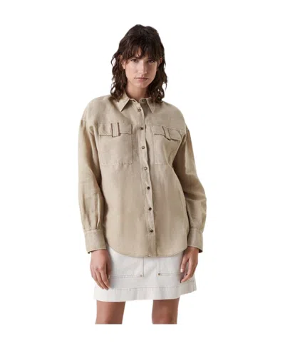 Brunello Cucinelli Monili-embellished Buttoned Shirt In White