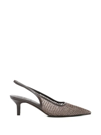 Brunello Cucinelli Monili-embellished Pumps In Brown