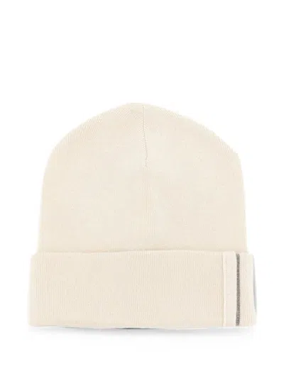 Brunello Cucinelli Monili-embellished Turn-up Brim Beanie Hat In Red