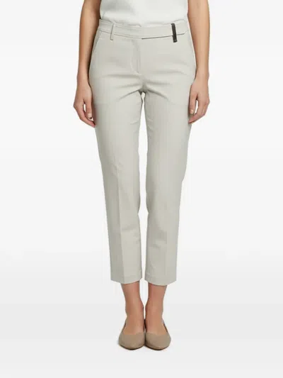 Pre-owned Brunello Cucinelli Monili-embellishment Trousers In Neutral