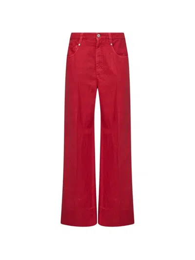 Brunello Cucinelli Monili-embroidered Flared Jeans In Red