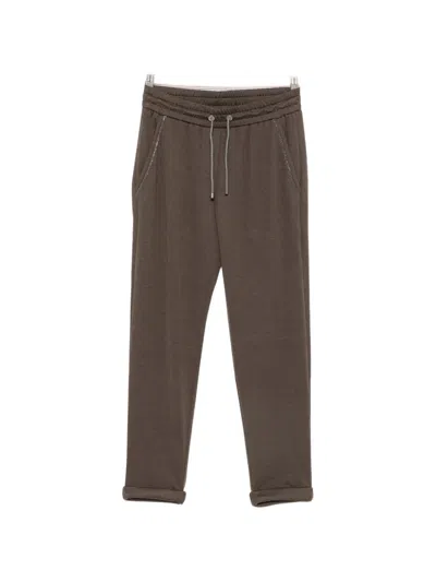Brunello Cucinelli Monili-trim Track Pants In Multi