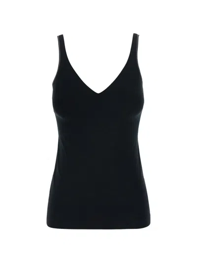 Brunello Cucinelli Monili-trim V-neck Vest Top In Black