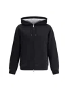 Brunello Cucinelli Navy Blue Zip-up Hoodie  In Blue