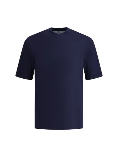 Brunello Cucinelli Monochrome T-shirt In Blue