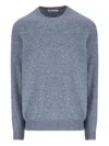 Brunello Cucinelli Mottled-effect Ribbed-knit Sweater In Blue