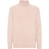 Brunello Cucinelli Men's Cashmere Marled Turtleneck Sweater In Orange