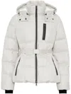 Brunello Cucinelli Belted Waist Hooded Quilted Down Jacket In White