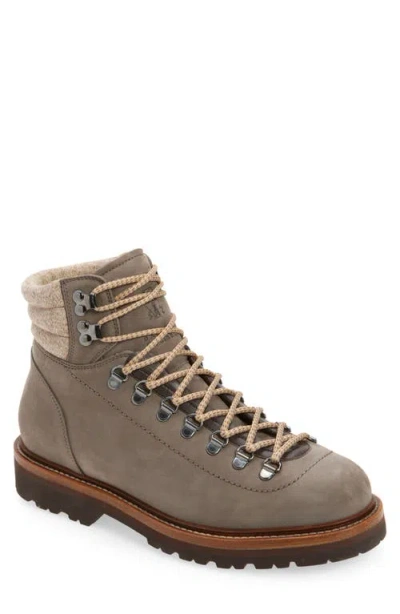 Brunello Cucinelli Panelled Suede Ankle Boots In Grey