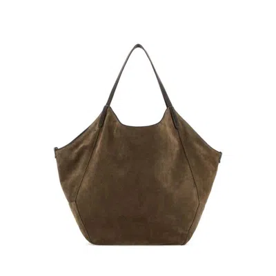 Brunello Cucinelli Mud Suede Shopping Bag C016 (tw557) Wp Wo Pa Borse A Mano