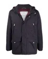 Brunello Cucinelli Multi-pocket Hooded Padded Coat In Purple