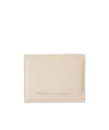 Brunello Cucinelli Beige Calf Leather Bos Taurus Wallet In Neutral