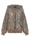 Brunello Cucinelli Multicolor Balloon Net Embroidery Cardigan In Multi