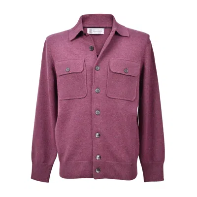 Brunello Cucinelli Multicolor Cashmere Sweater In Purple